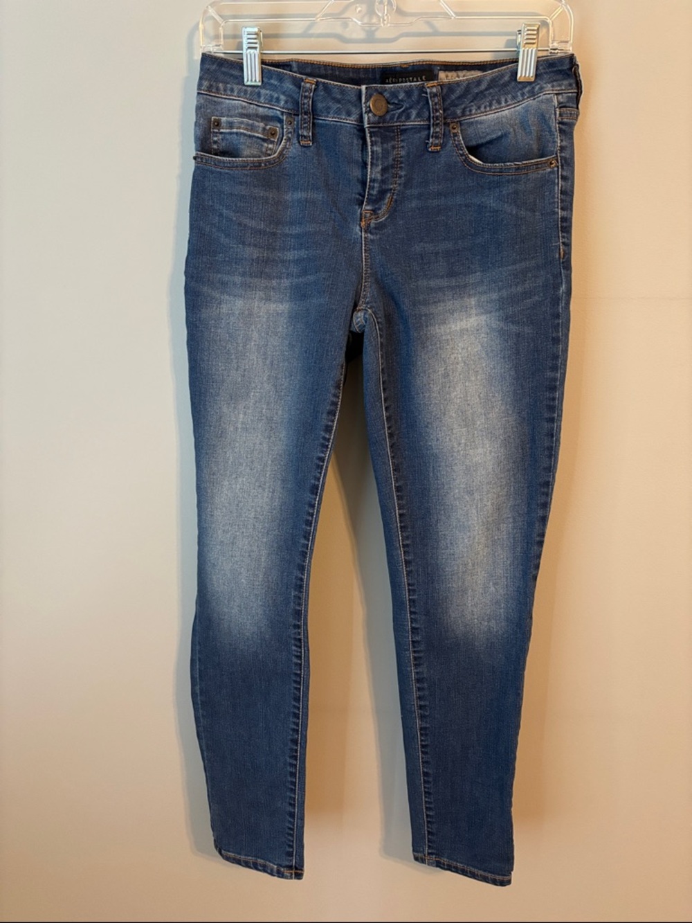 Aeropostale Women Skinny Jeans in Faded Blue